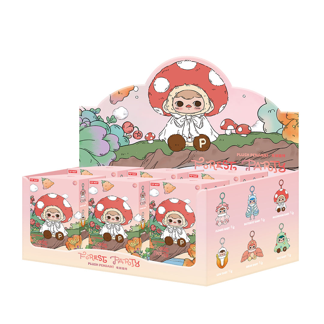 POP MART Pucky Spirit Forest Party Series Plush Pendant Keyring Blind Box HOT！Set of 6 Boxes(non-repeat).