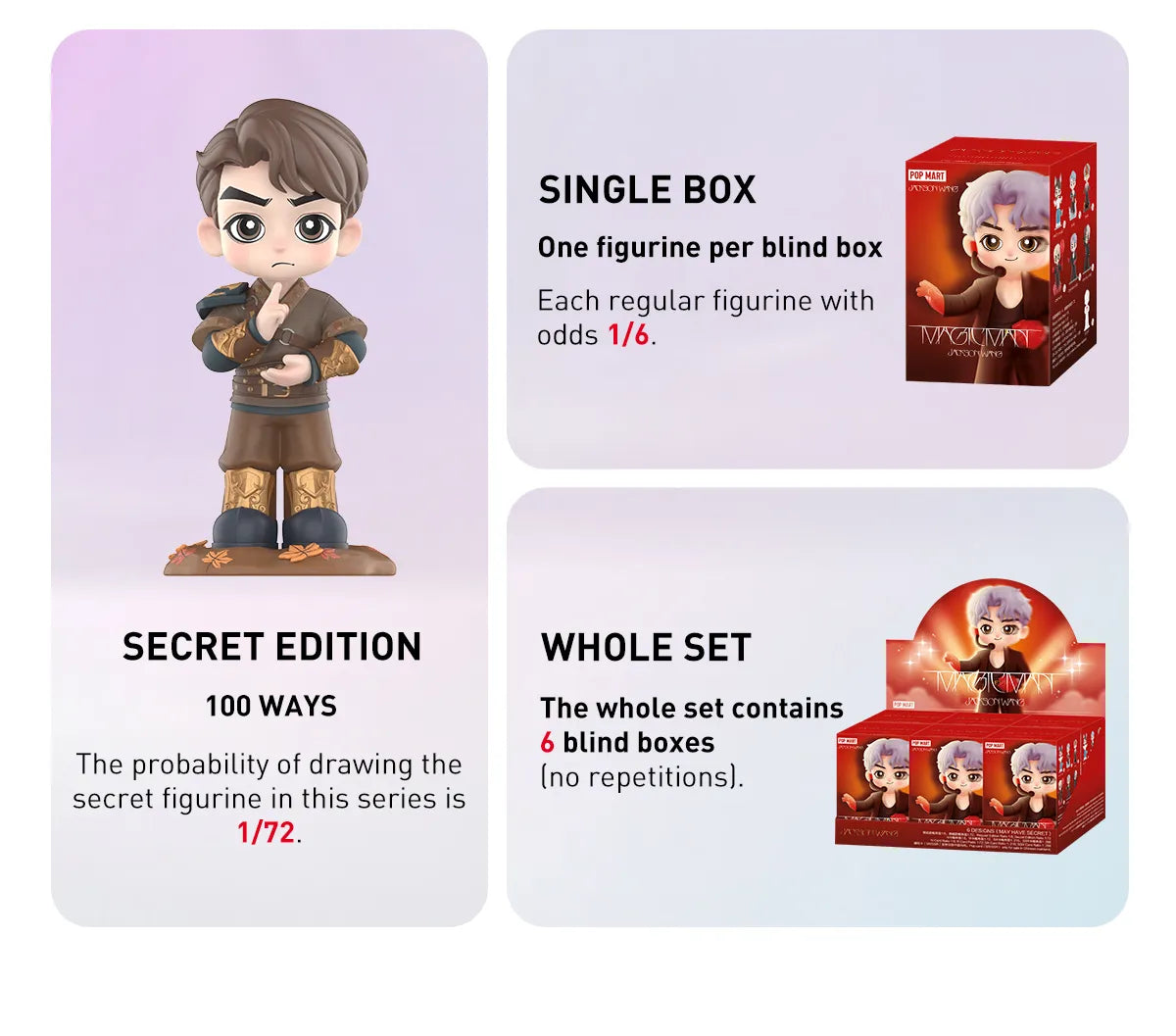 JACKSON WANG MAGIC MAN SERIES FIGURES Whole set of 6 boxes