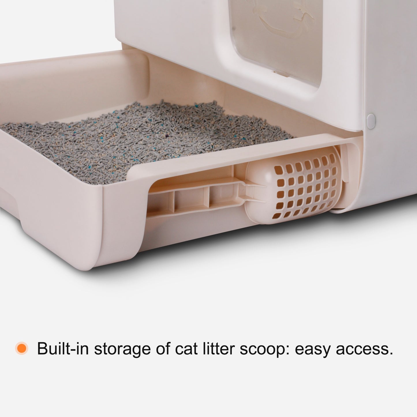 Minimal and stylist Enclosed Cat Litter Box Toilet Splash-Proof Indoor Litter Box , with litter scoop