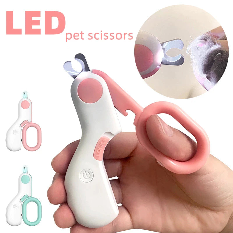 Professional Dog Cat Nail Trimmer with LED Light