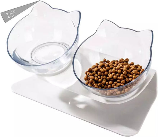 Double Cat Bowl with raised stand